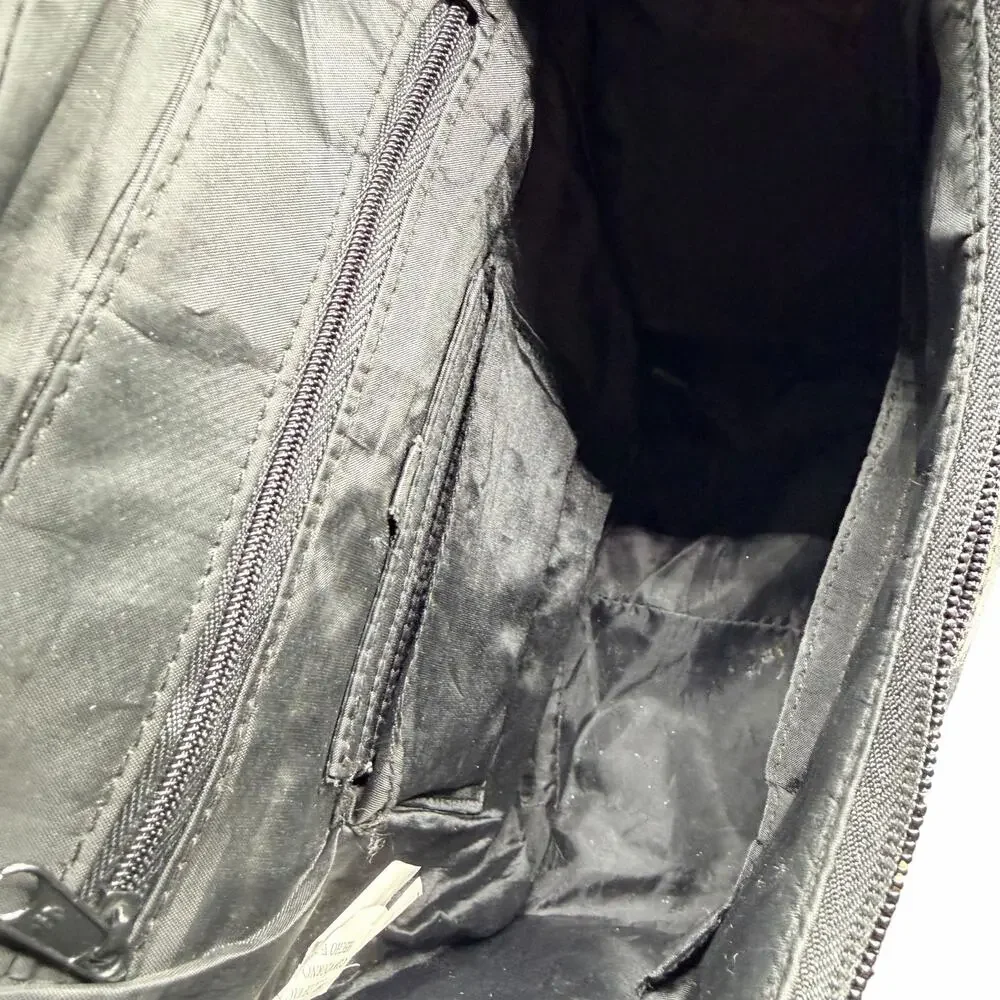 Vintage Black Leather Mini Backpack Small Daypack Zip Pockets